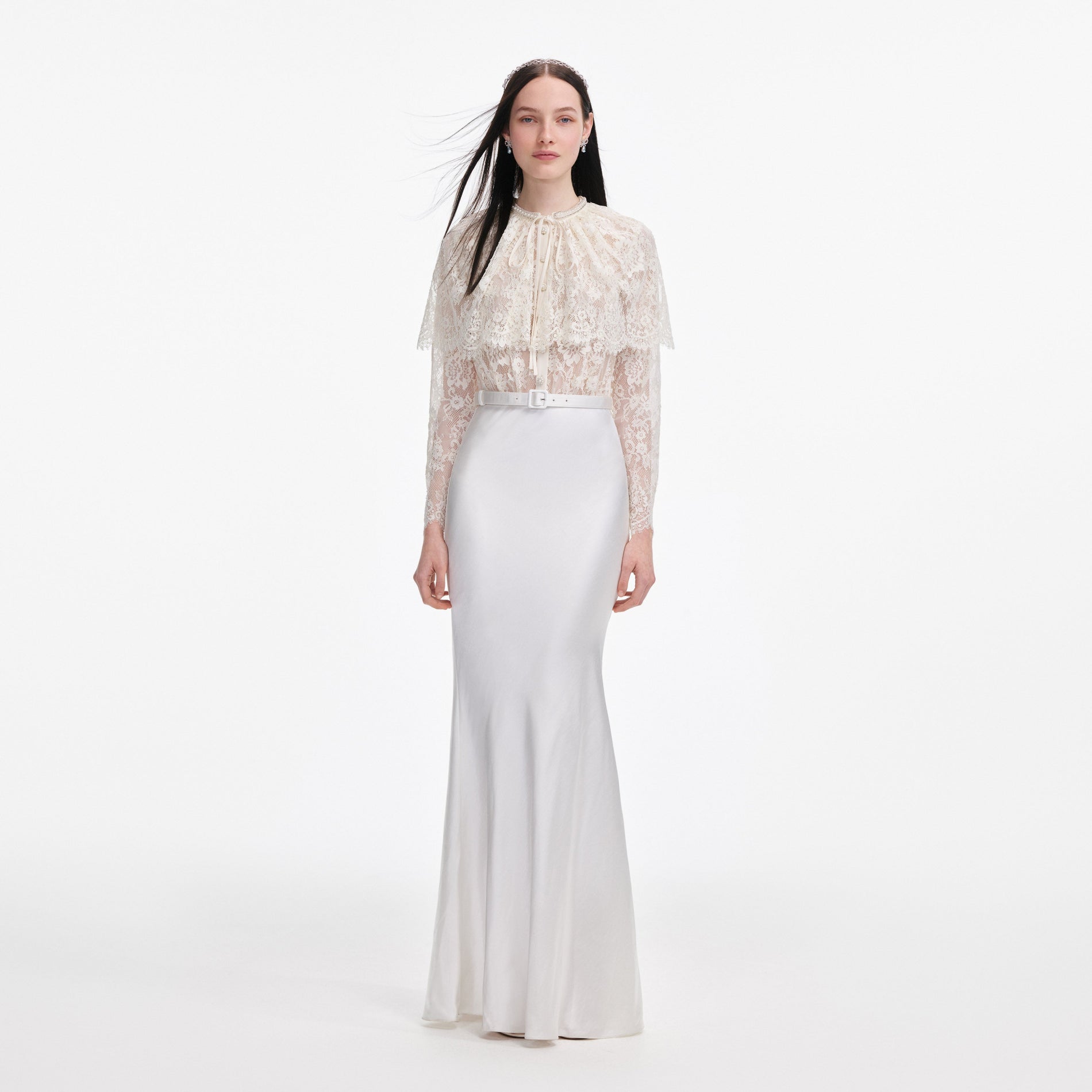 White Floral Lace Maxi Dress self-portrait-EU White Floral Lace Maxi Dress self-portrait-EU