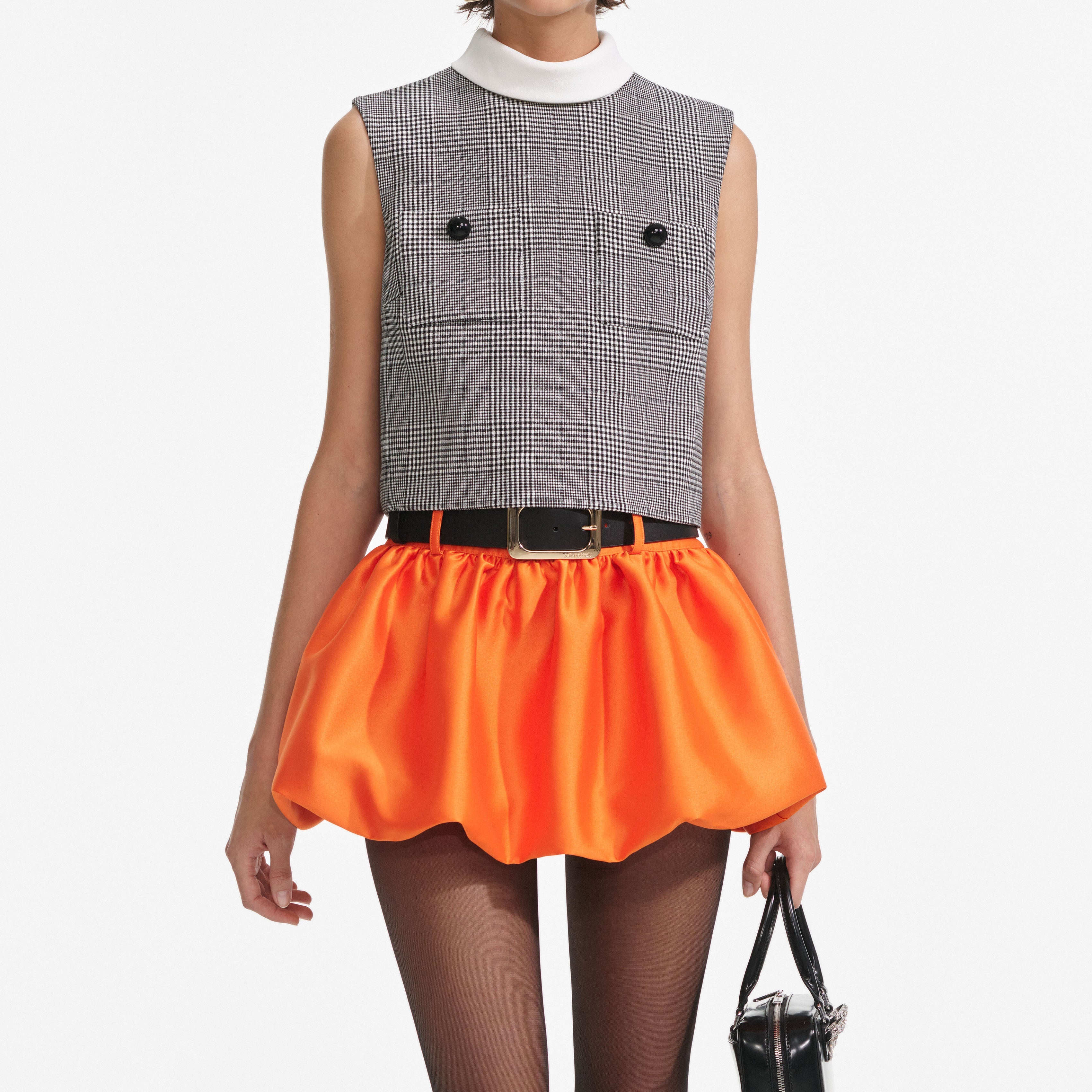 Orange Taffeta Skort