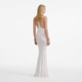 White Racer Back Viscose Knit Maxi Dress