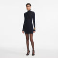 Navy Viscose Knit Mini Dress