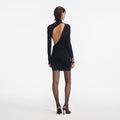 Navy Viscose Knit Mini Dress