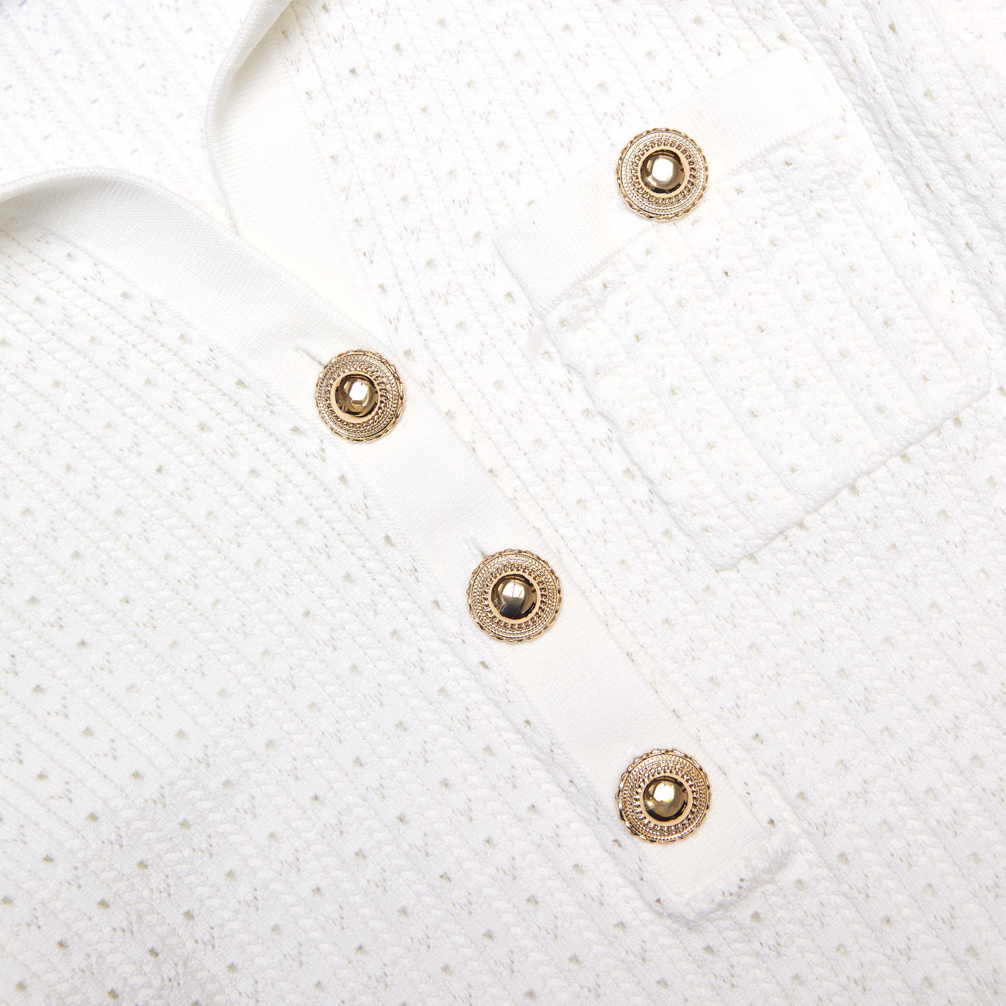 White Pointelle Knit Top