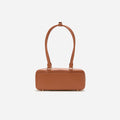 Tan Leather Shoulder Bag With Charm