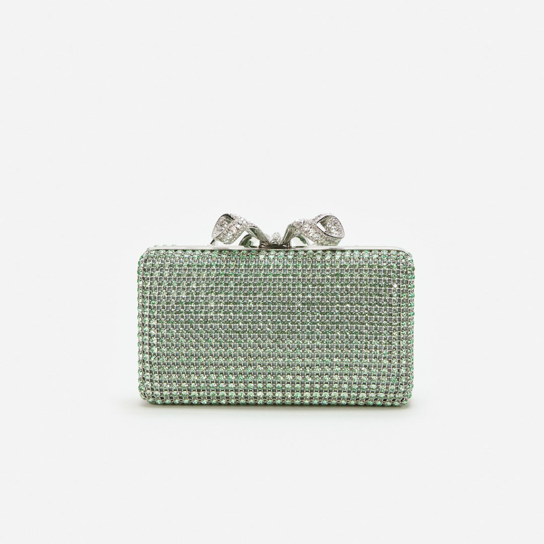 Mint Green Trendy Embroidery Designer Heavy Clutches-Accessories