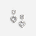 Crystal Pearl Tiered Heart Earrings