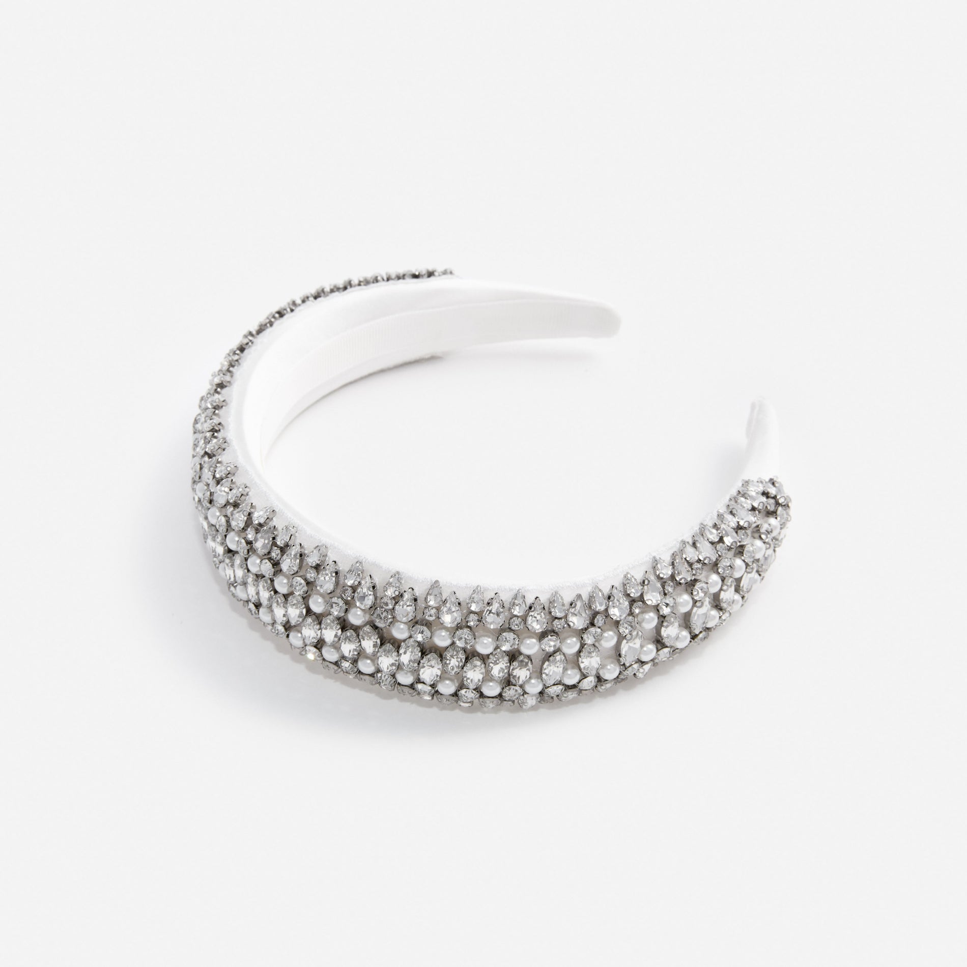 Pearl Crystal Satin Headband