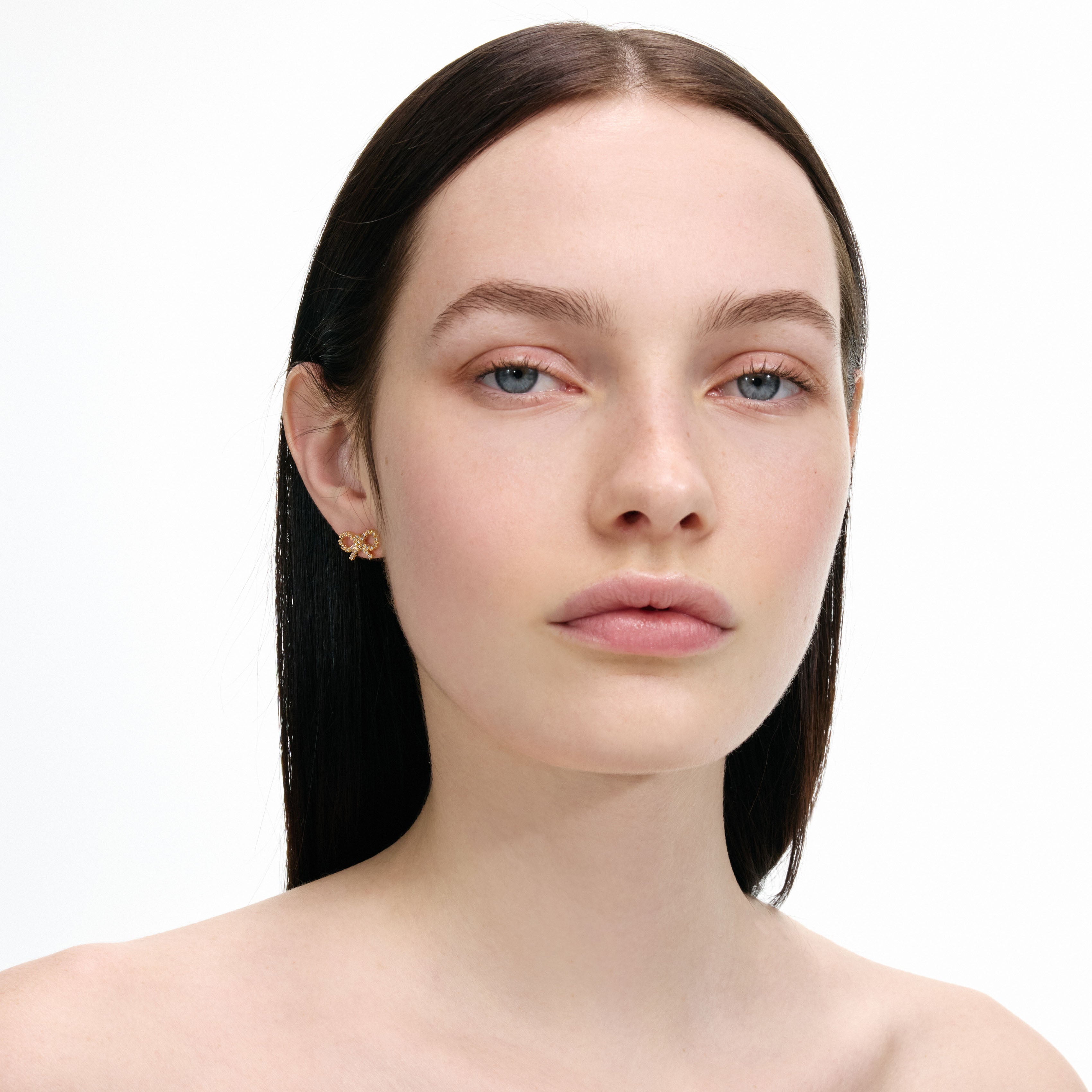 Micro Gold Bow Earrings