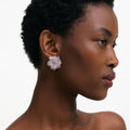 Pink Crystal Flower Earrings