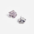 Pink Crystal Flower Earrings