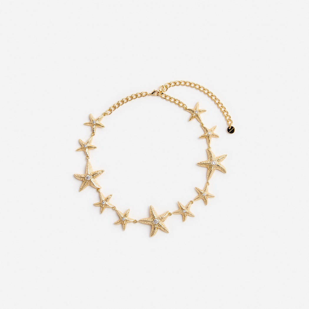 Mottled Gold Sea Star Necklace