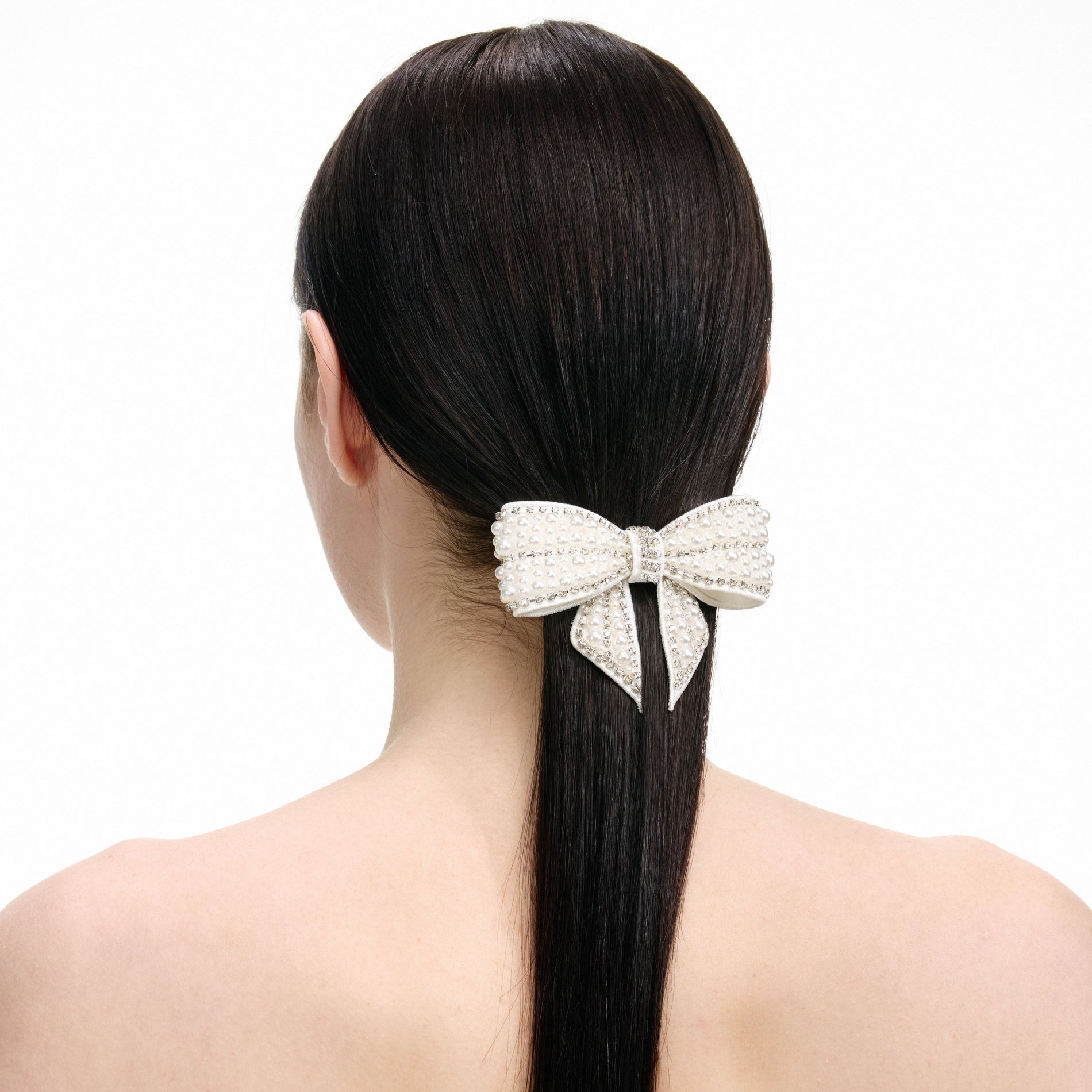 Pearl Crystal Bow Hairclip