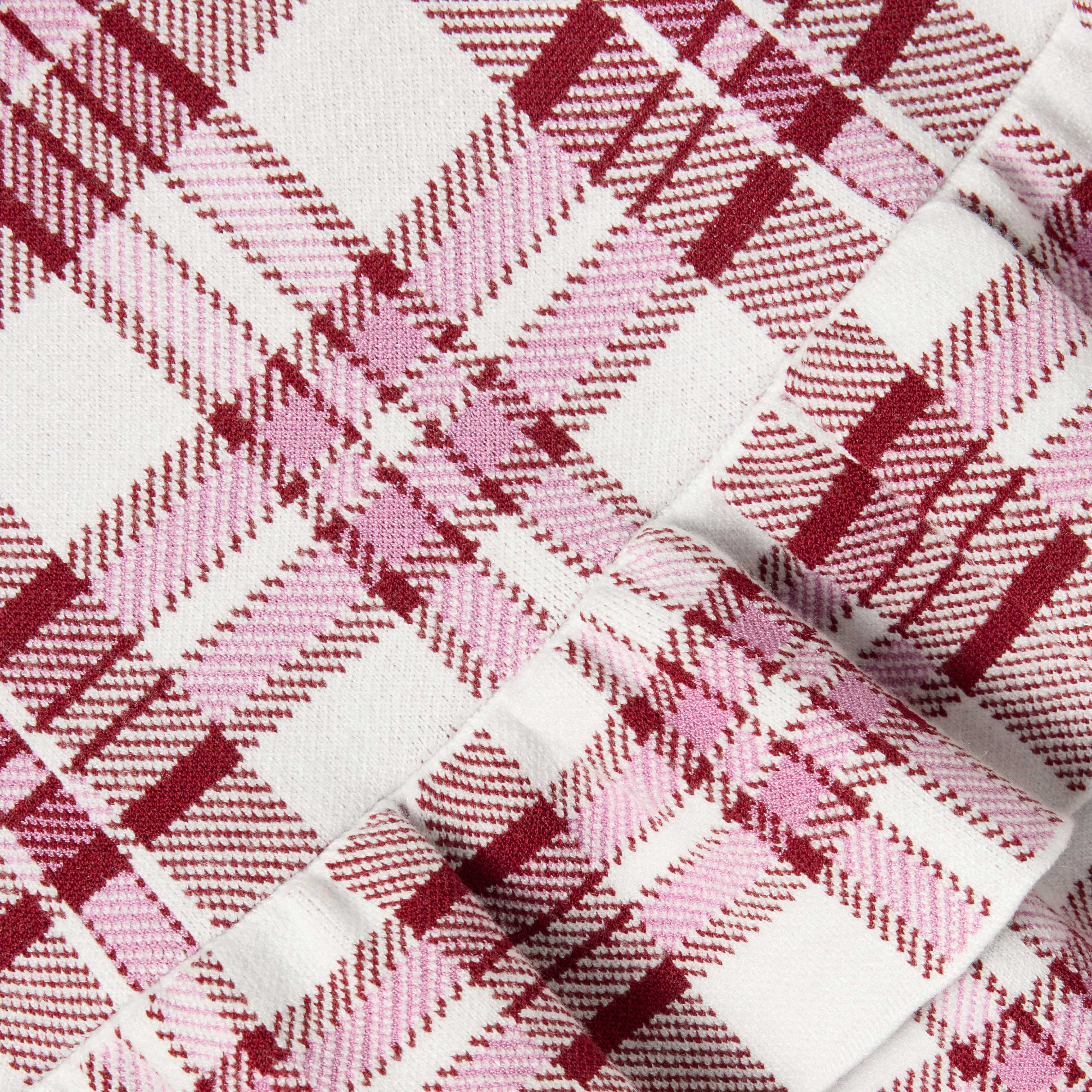 Burgundy Check Knit Skirt