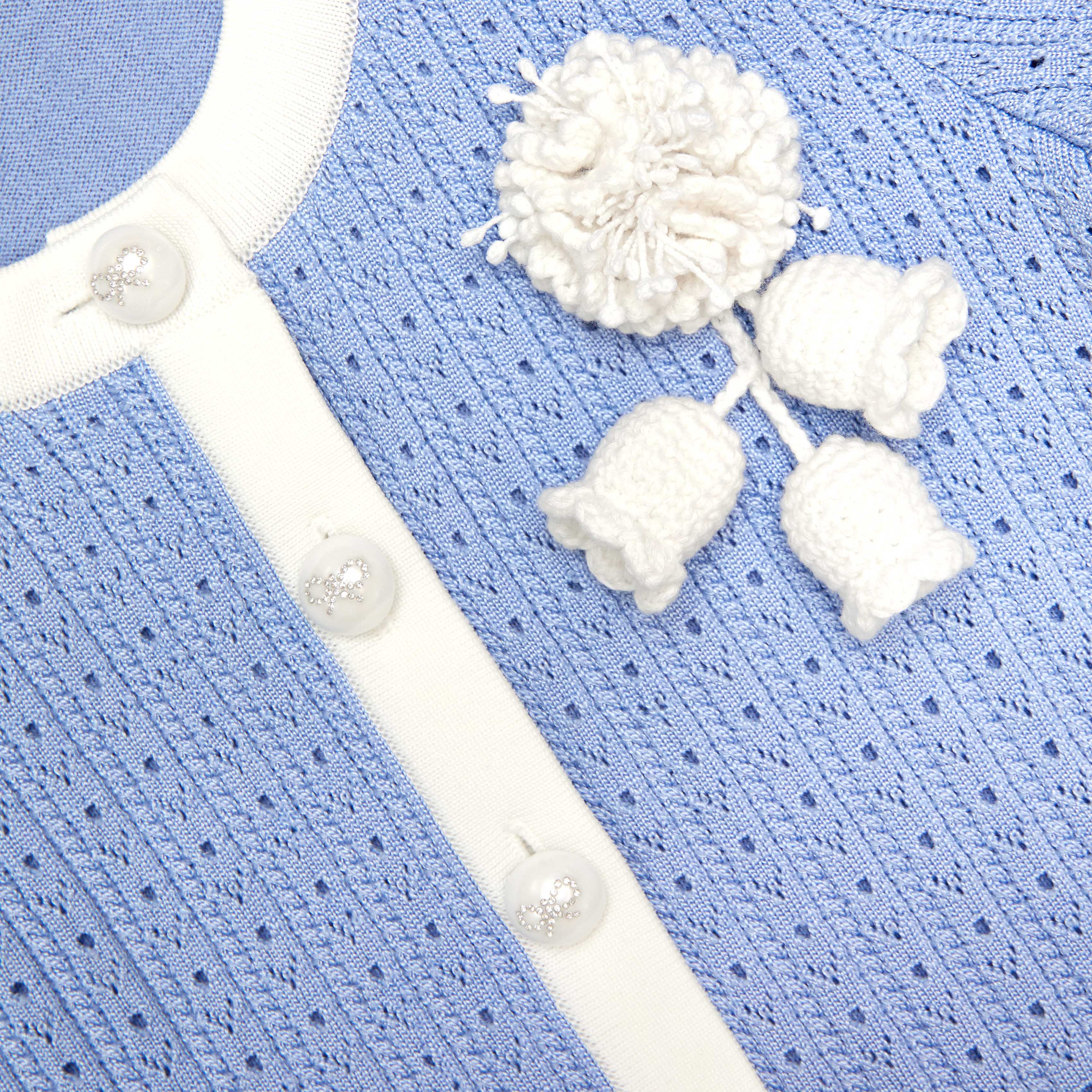 Blue Pointelle Cardigan