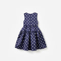 Navy Taffeta Polka Dot Dress