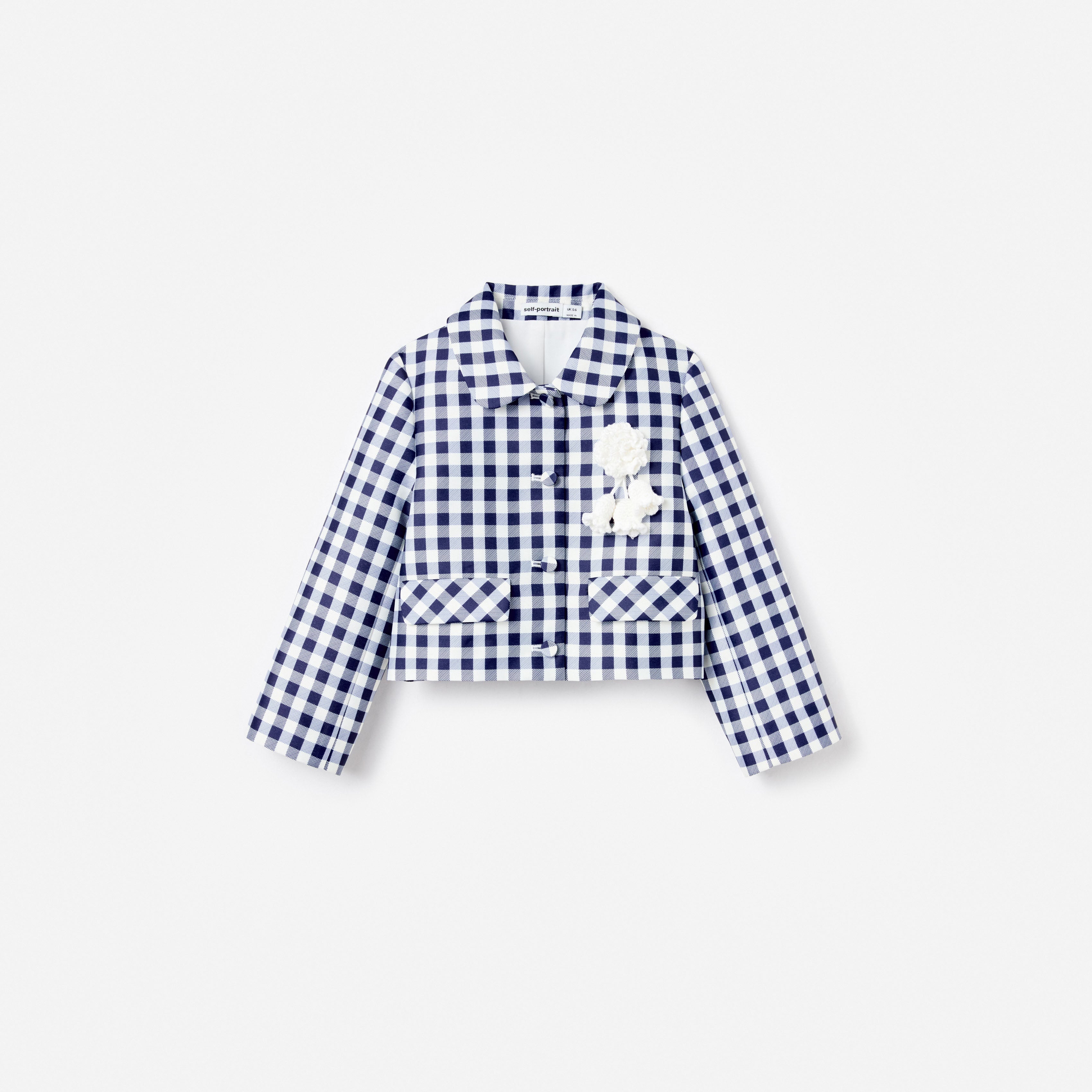 Navy Gingham Taffeta Jacket