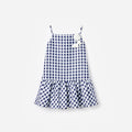 Navy Gingham Taffeta Dress