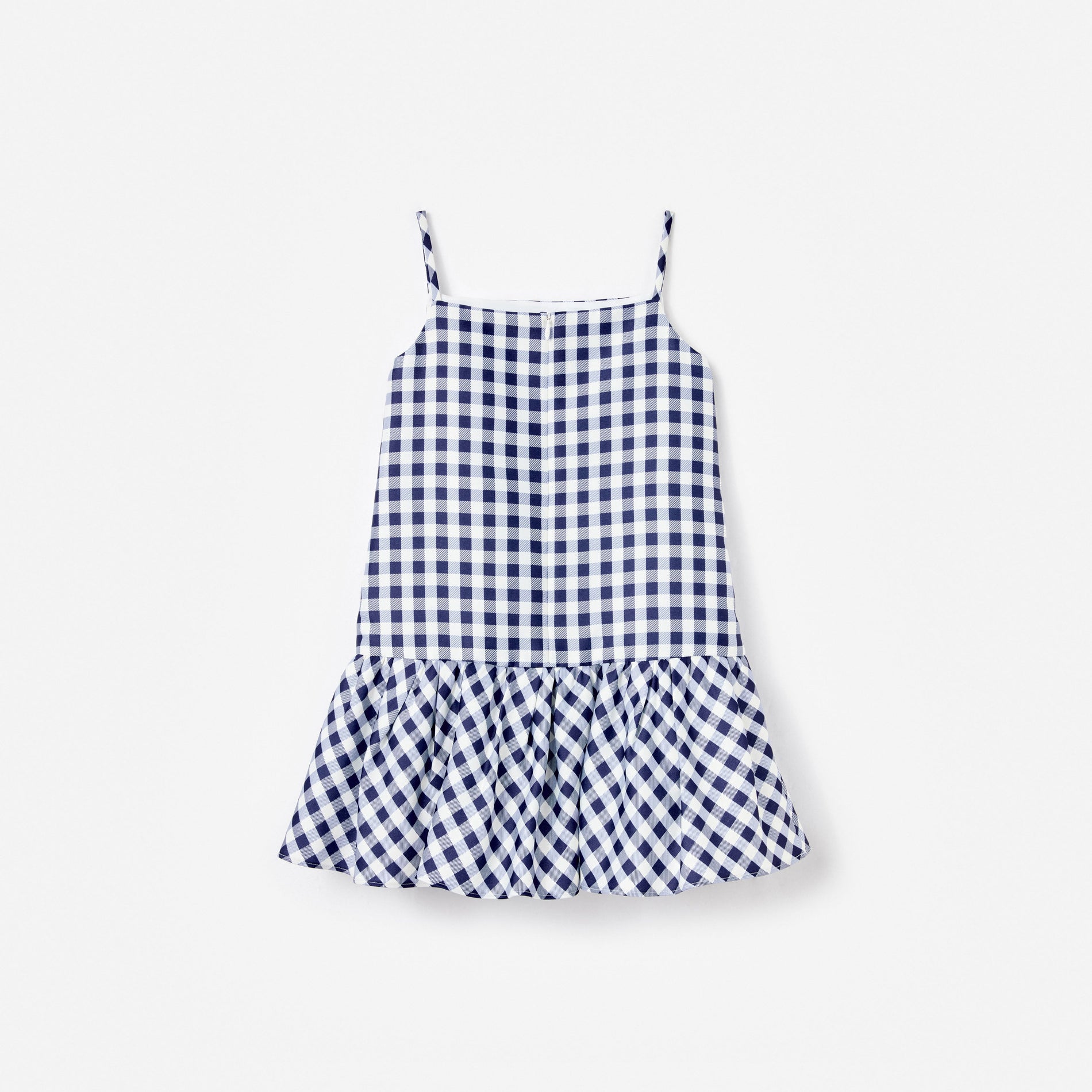 Navy Gingham Taffeta Dress
