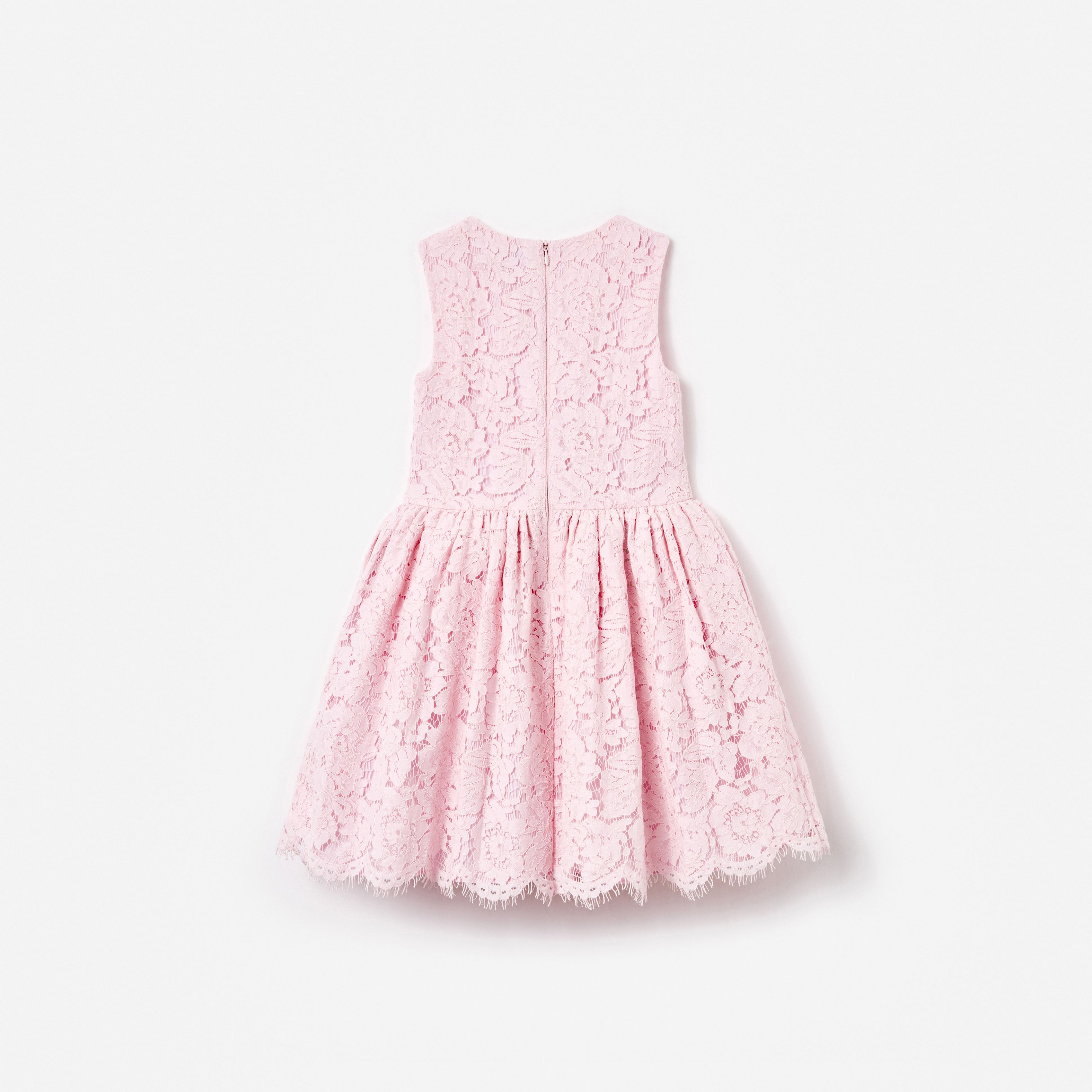 Pink Sleeveless Lace Dress