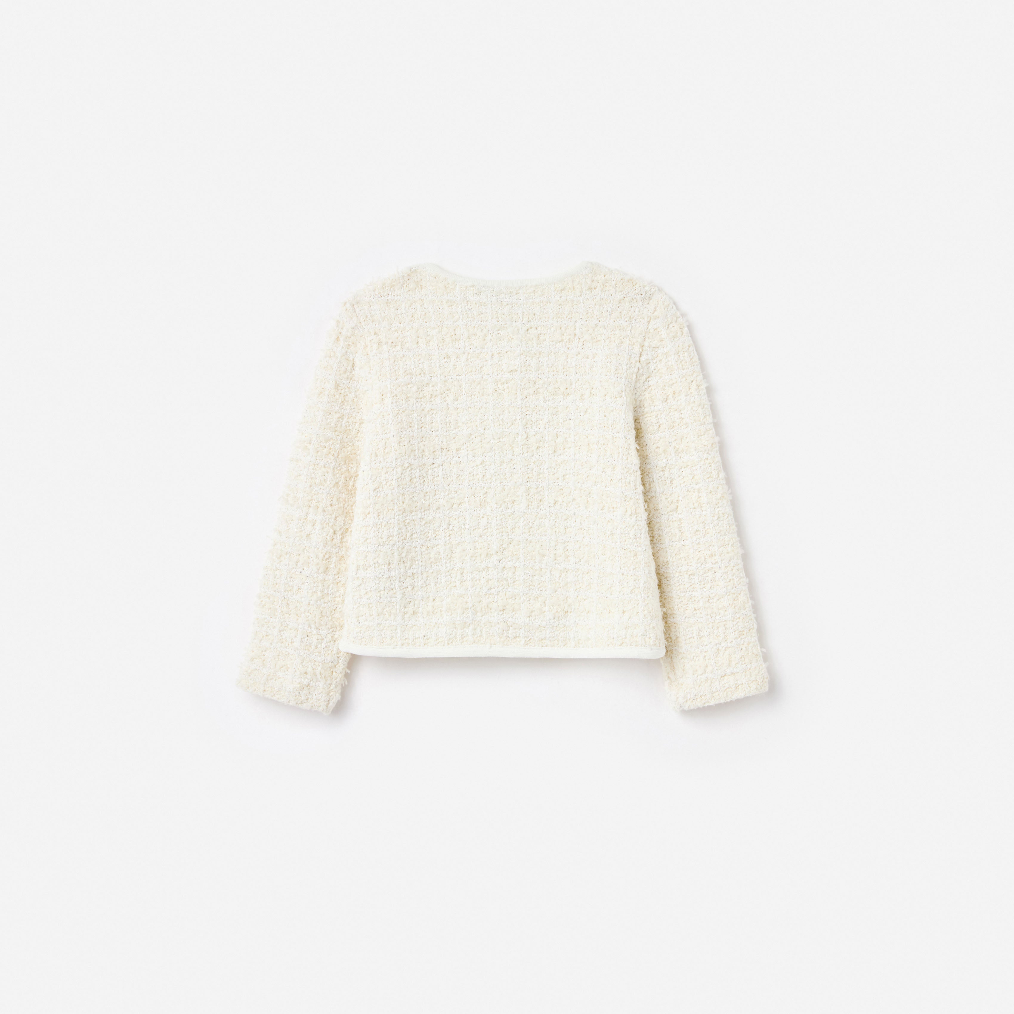 Cream Textured Bow Detail Cardigan