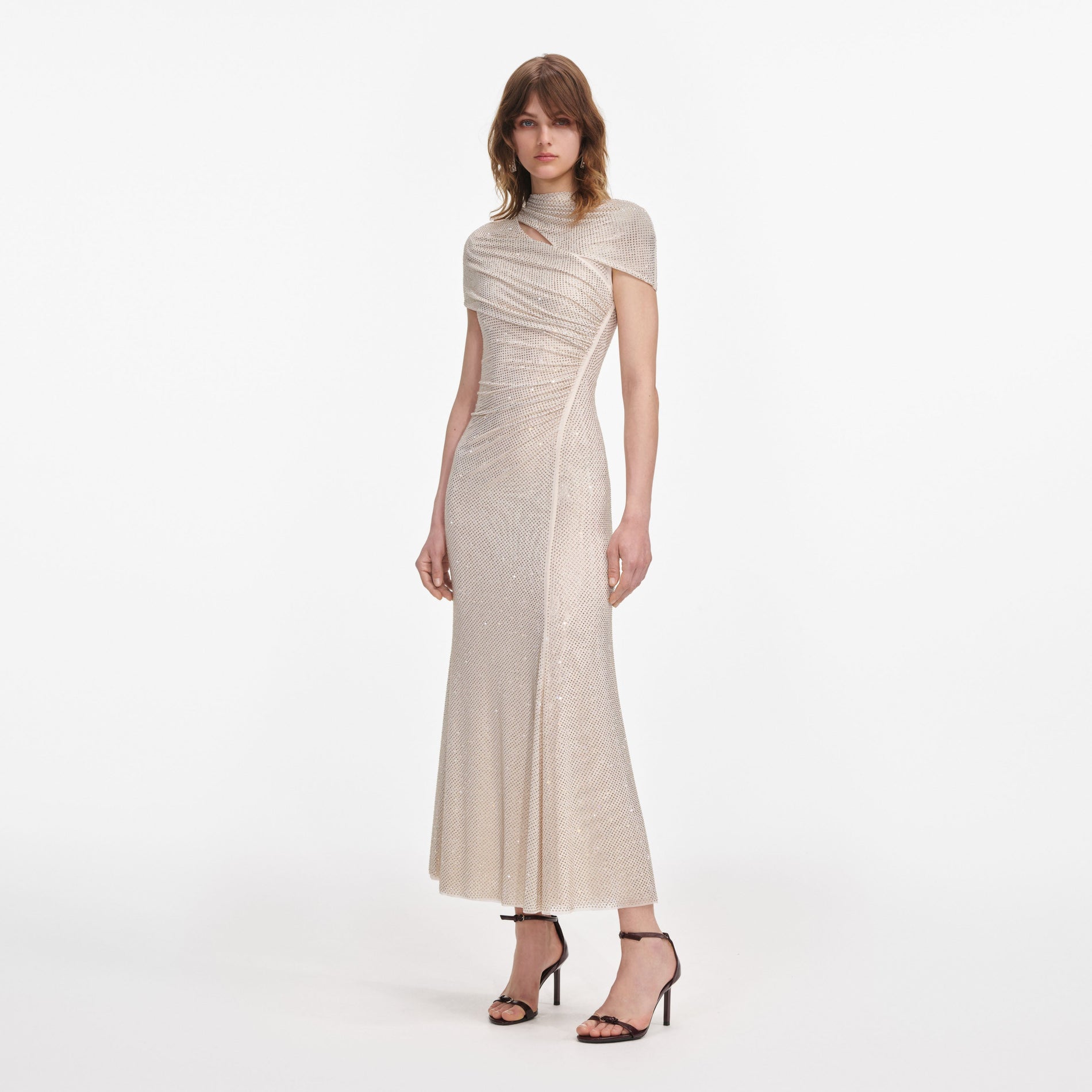 Mint Rhinestone Mesh Midi Dress self-portrait-EU Mint Rhinestone Mesh Midi Dress self-portrait-EU