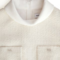 Cream Boucle Sleeveless Midi Dress