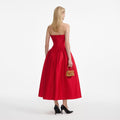 Red Taffeta Midi Dress