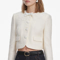 Cream Boucle Lace Collar Jacket