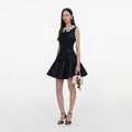 Black Sequin Boucle Mini Dress