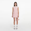 Pink Boucle Lace Collar Mini Dress