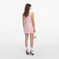 Pink Boucle Lace Collar Mini Dress
