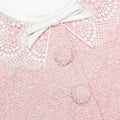 Pink Boucle Lace Collar Mini Dress