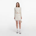 Cream Boucle Lace Mini Skirt