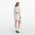 Cream Boucle Lace Mini Skirt