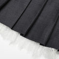 Grey Pleated Mini Skirt