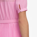 Pink Georgette Tie Neck Midi Dress