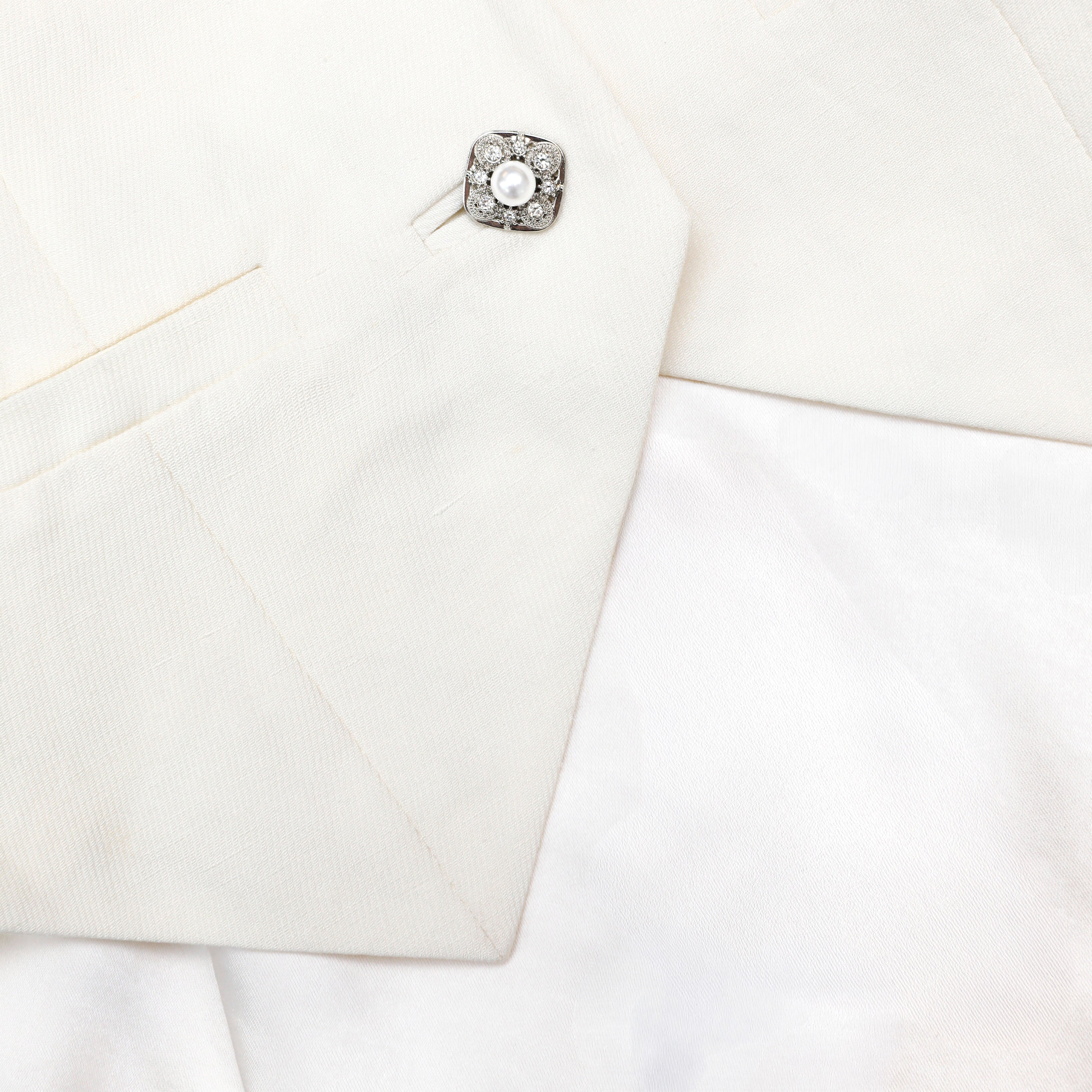 Cream Linen Blend Satin Midi Dress