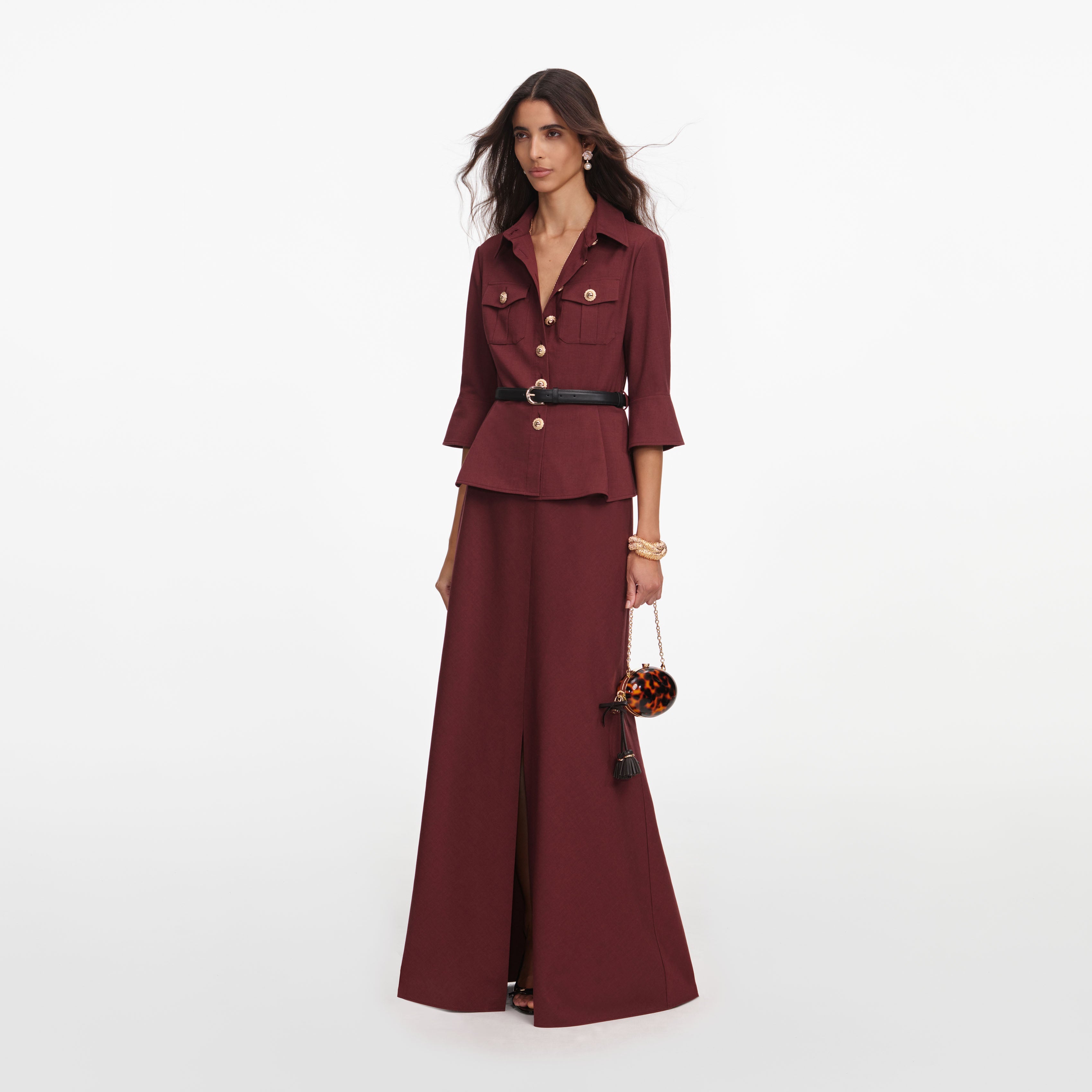 Brown Twill Maxi Dress