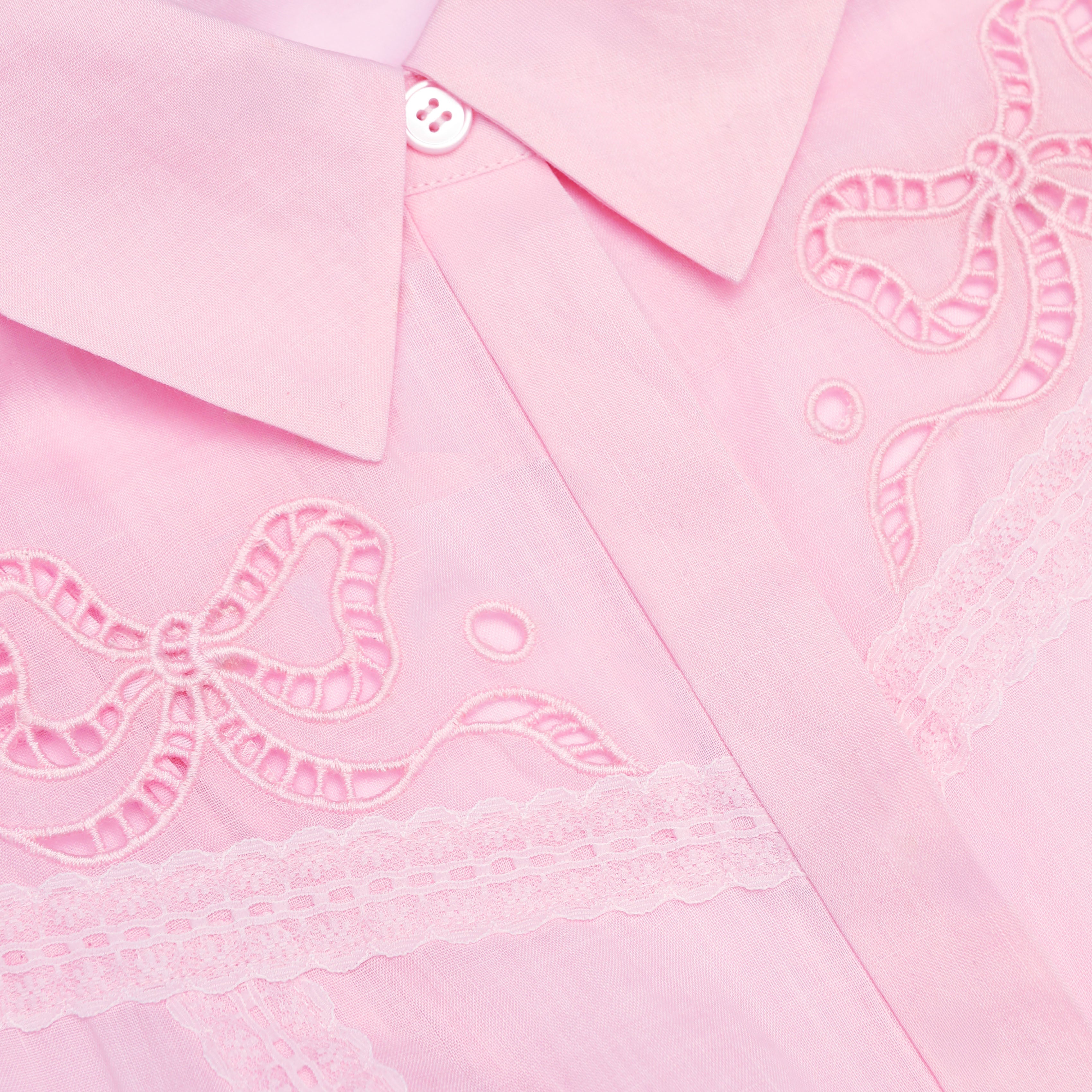 Pink Embroidered Mini Dress