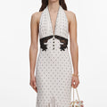 Polka Dot Halter Neck Midi Dress