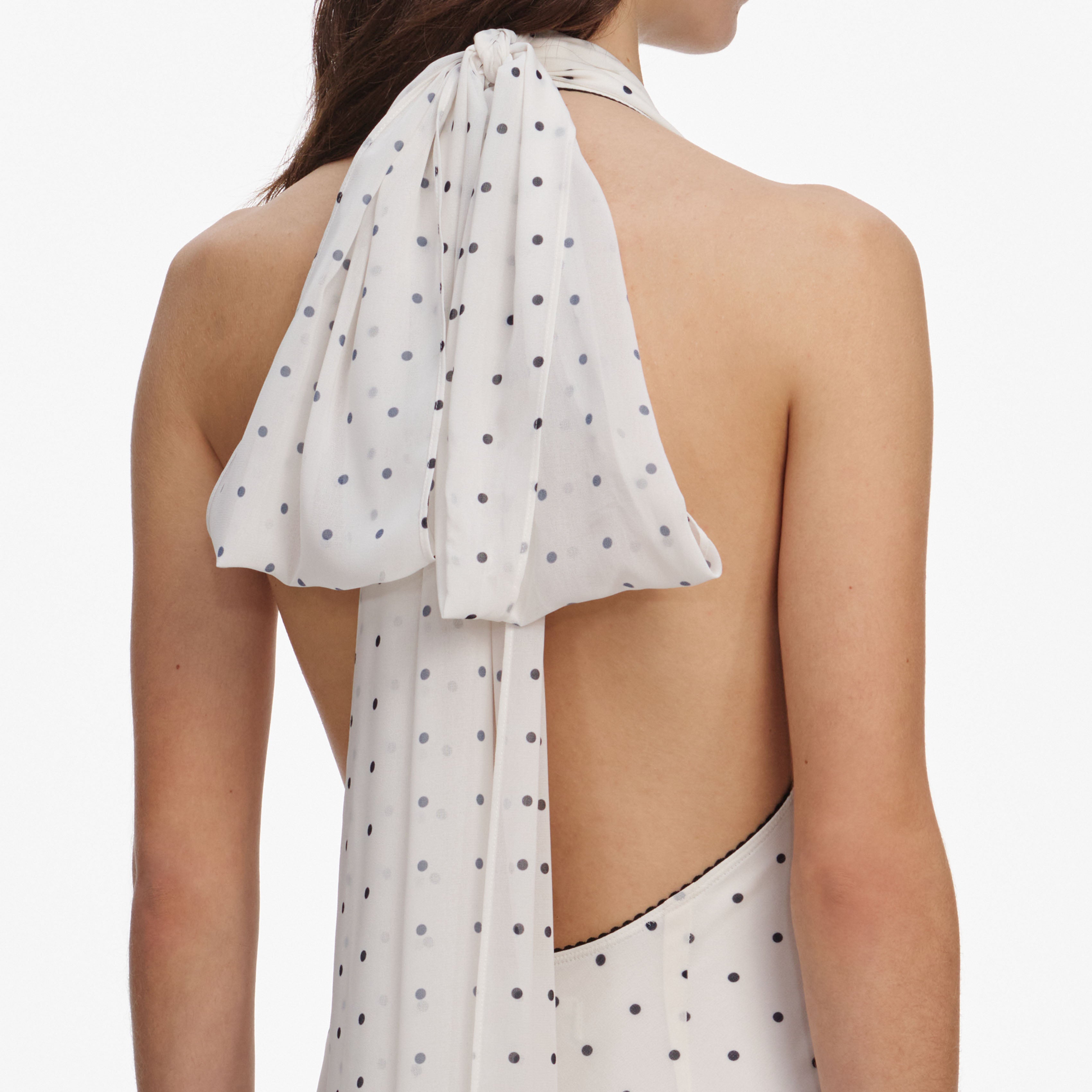 Polka Dot Halter Neck Midi Dress