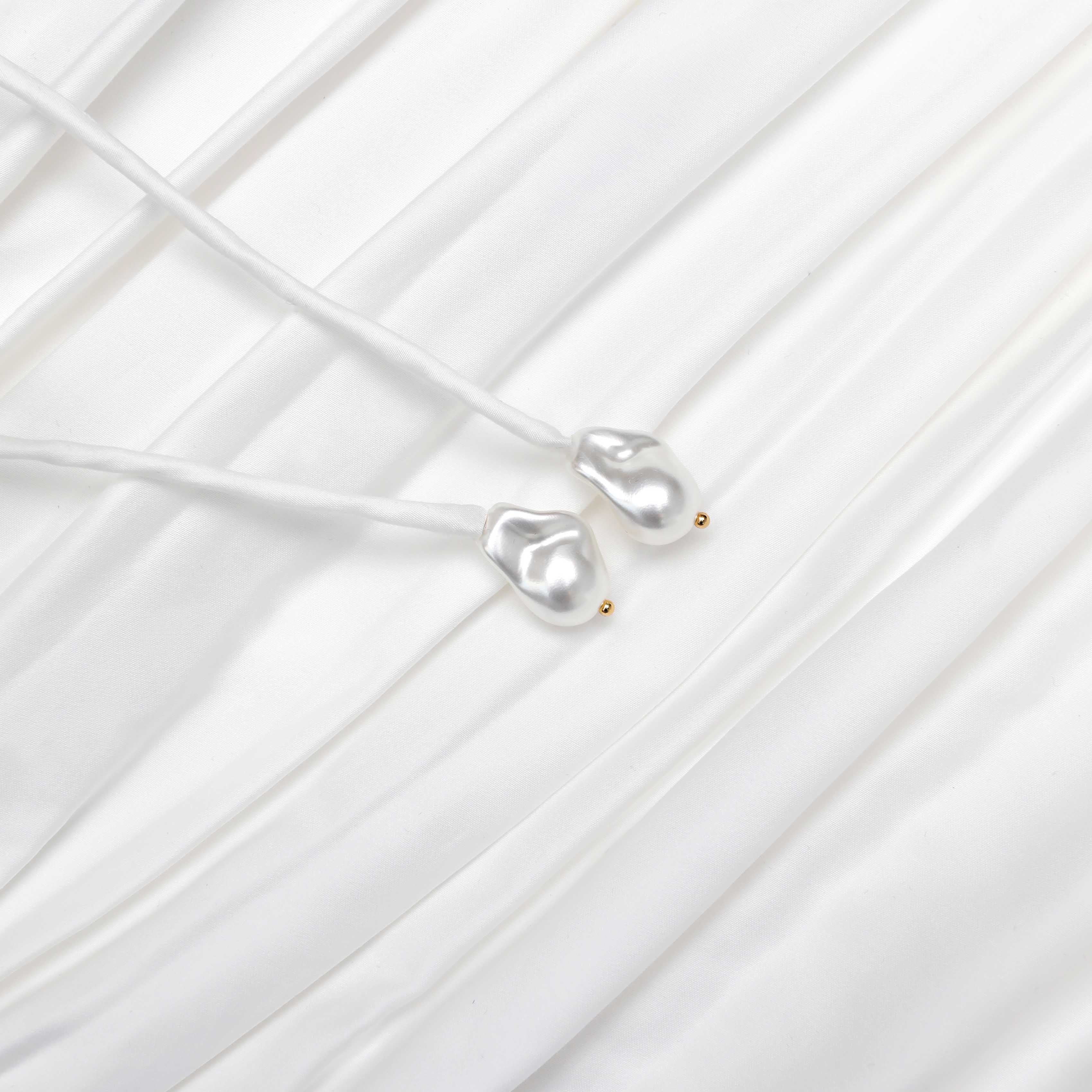 White Cotton Gathered Midi Dress