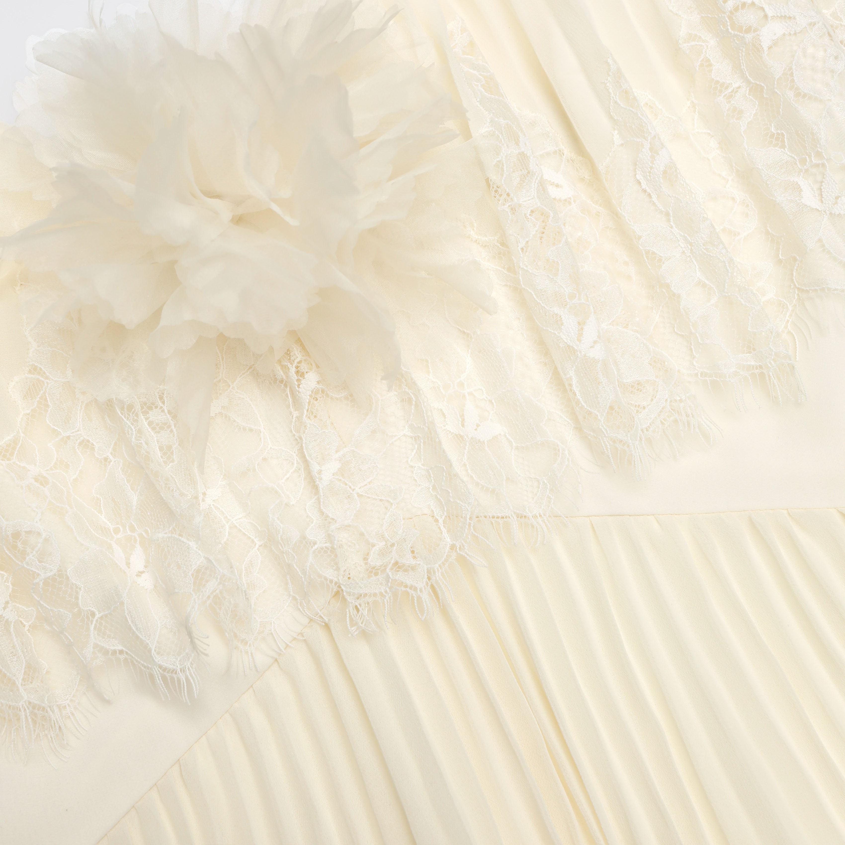 Yellow Chiffon Tiered Midi Dress