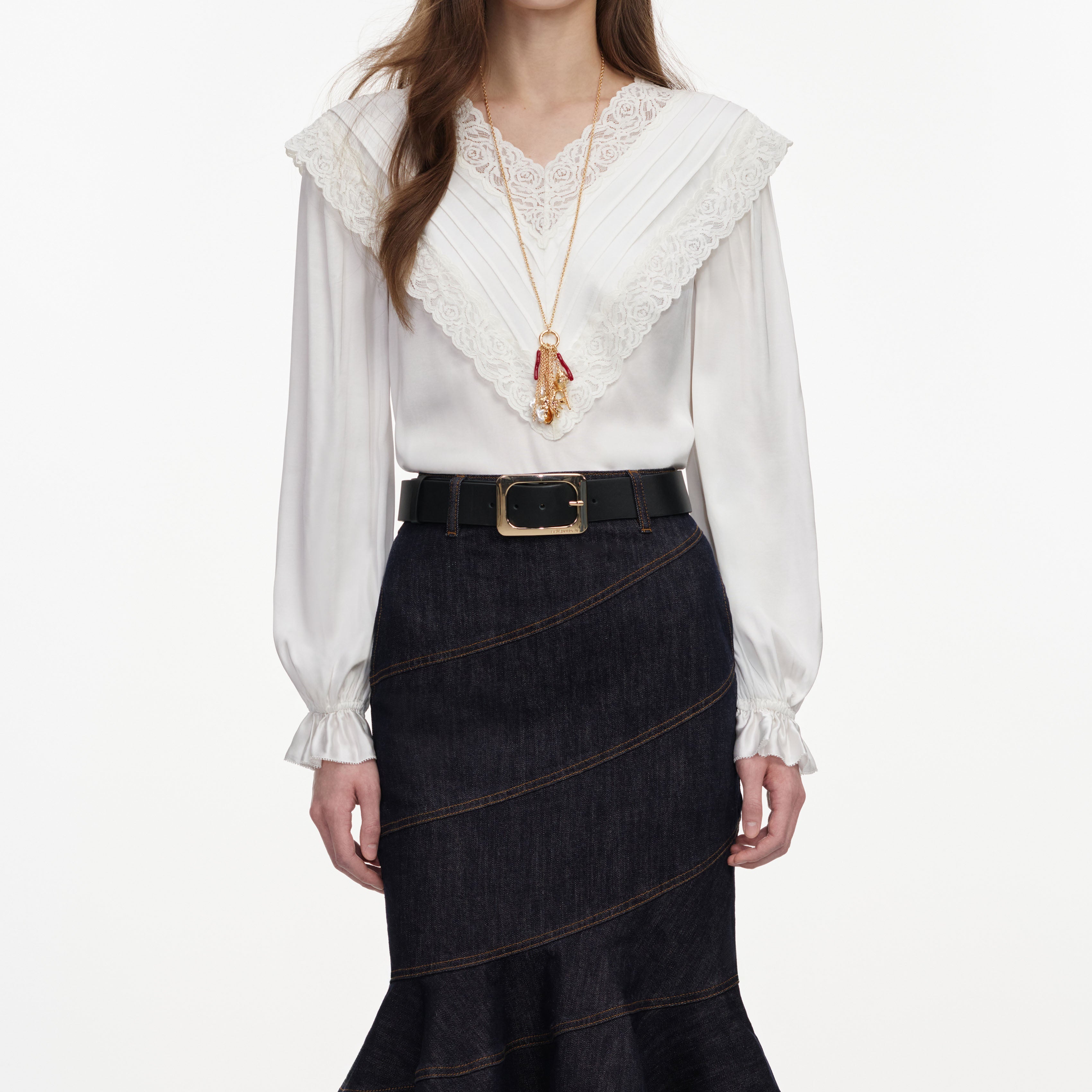 Cream Viscose Lace Top