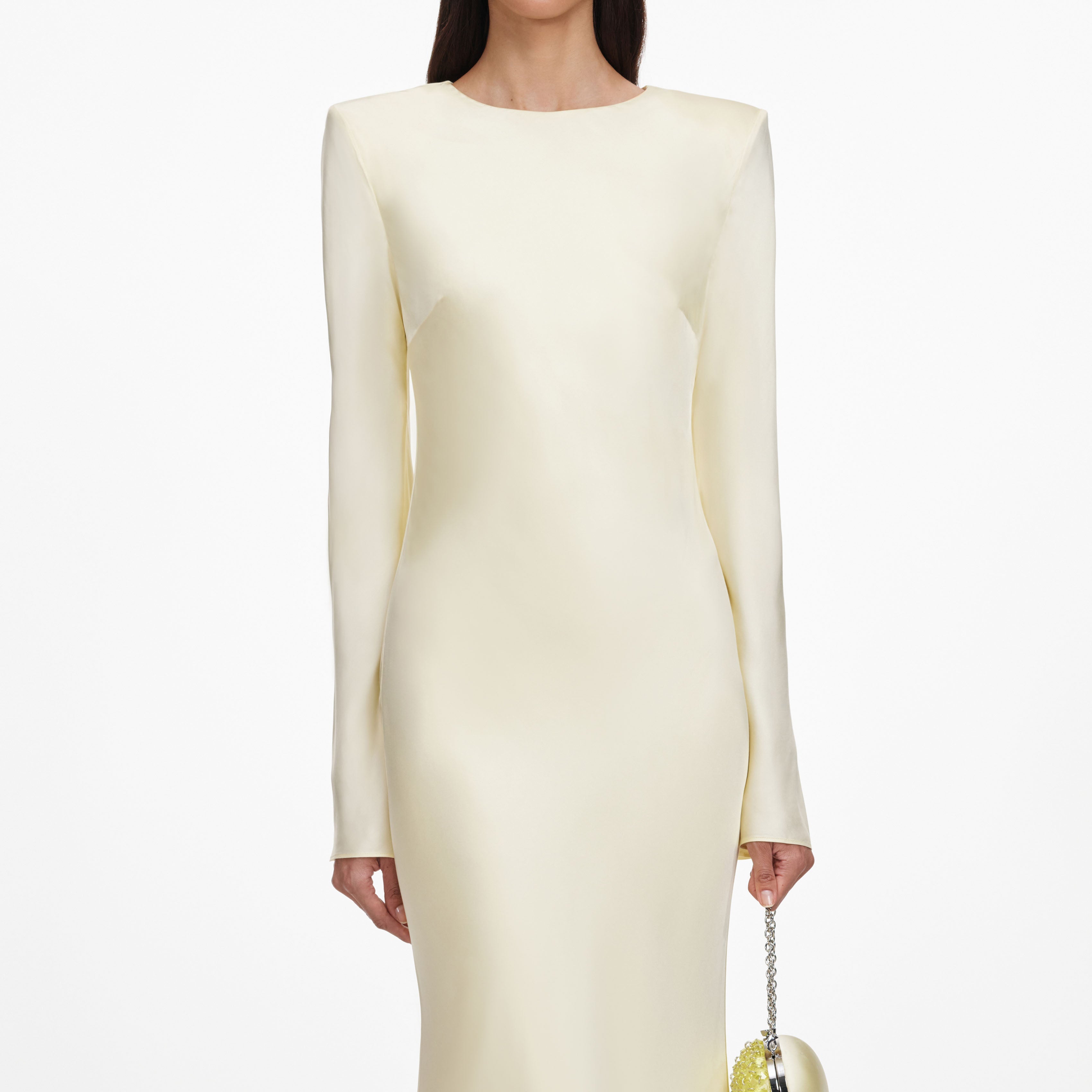 Yellow Viscose Lace Maxi Dress