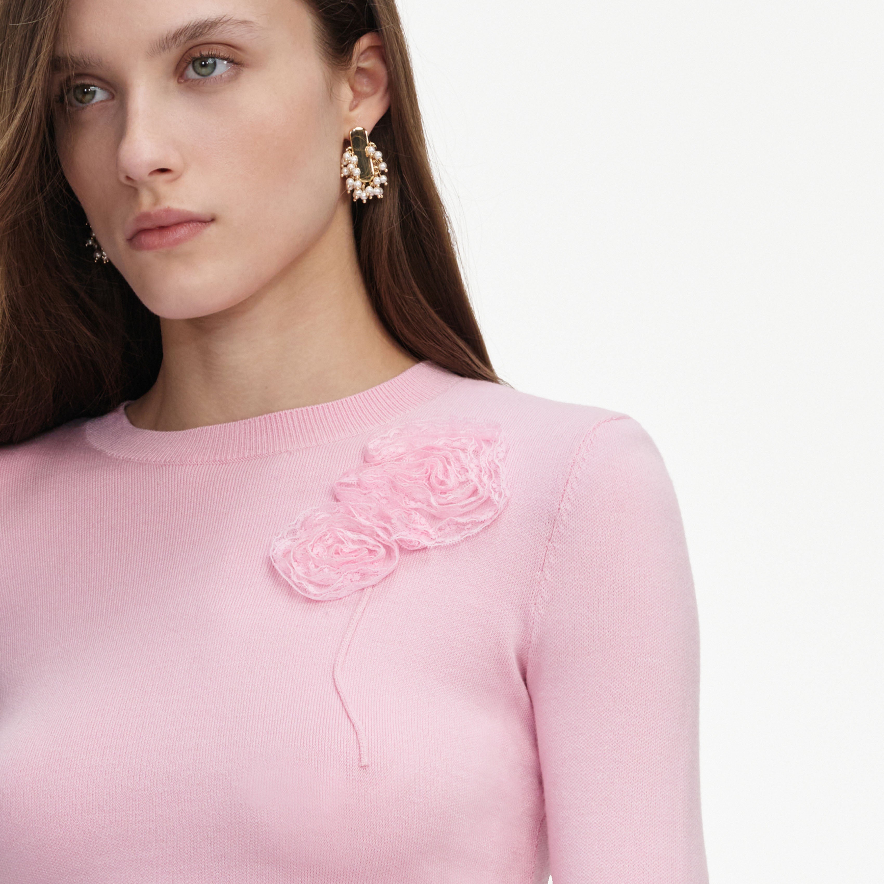 Pink Flower Knit Jumper