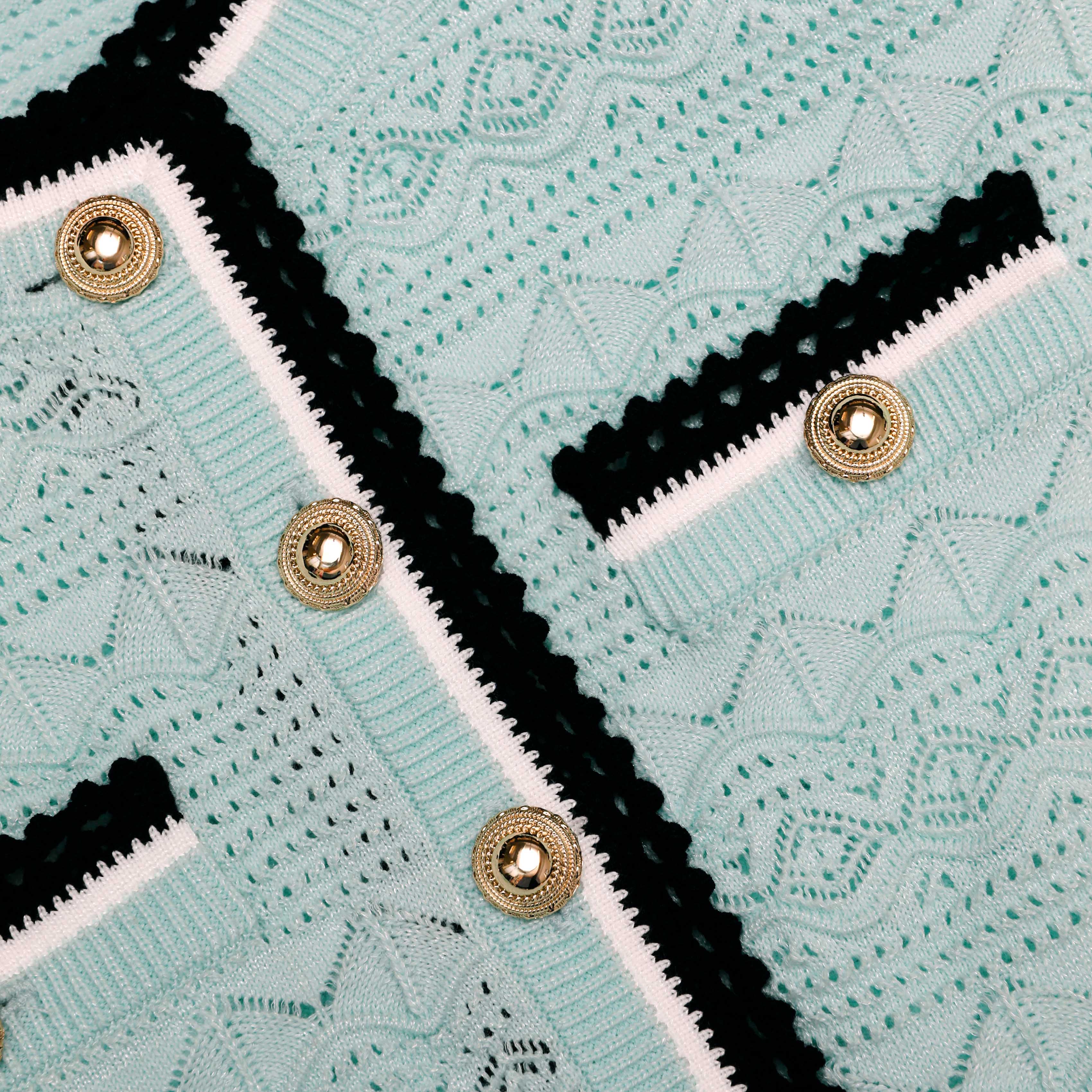 Mint Pointelle Knit Cardigan