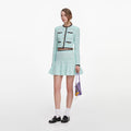 Mint Pointelle Knit Mini Skirt