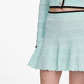 Mint Pointelle Knit Mini Skirt