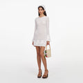 White Open Back Knitted Mini Dress