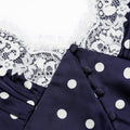 Navy Polka Dot Satin Mini Dress
